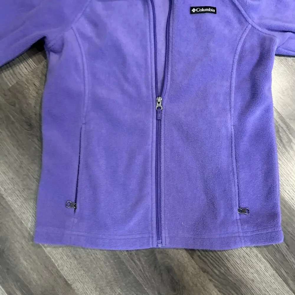 Size 14/16 Girls Purple Columbia Fleece 100%polyester Zip Up Jacket